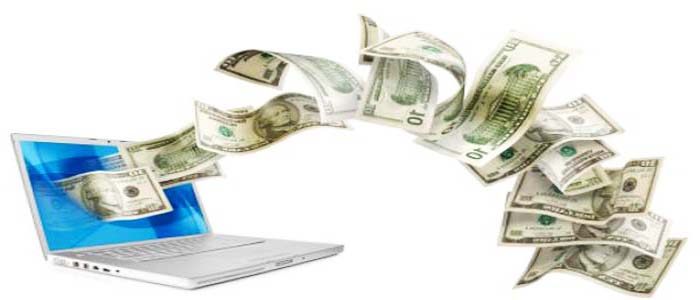 laptop, money